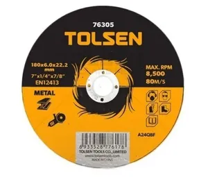 Disco de Corte Depresado Metal Tolsen 180X6.0X22.2mm